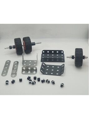 Meccano Erector Set Replacement Parts - Metal Plates, Wheels, Axles & Hardware